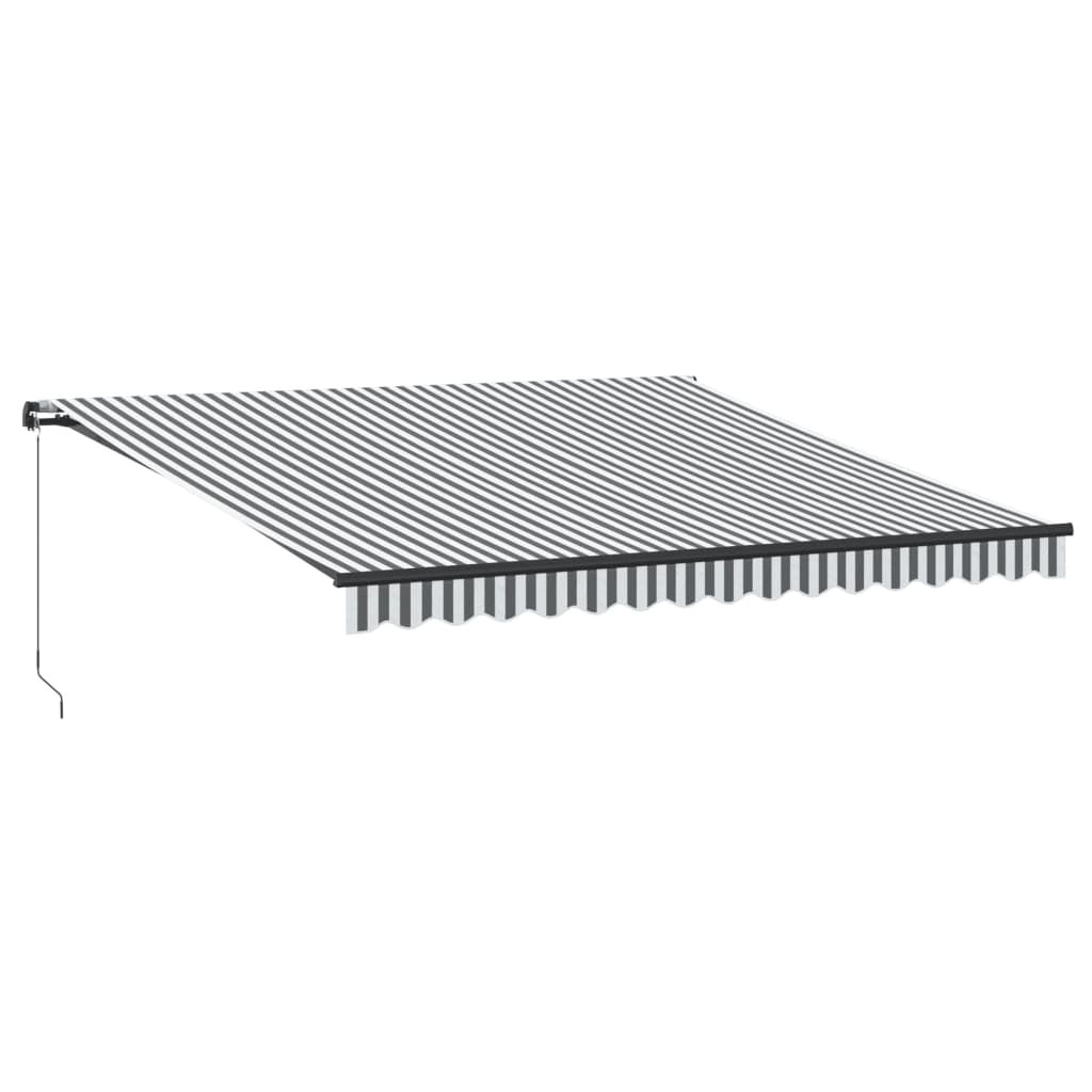Copertină retractabilă manual cu LED, antracit/alb, 400x350 cm