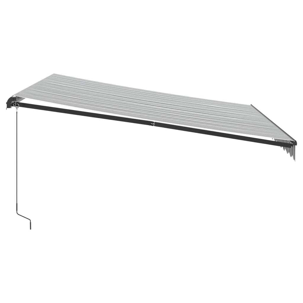 Copertină retractabilă manual cu LED, antracit/alb, 400x350 cm