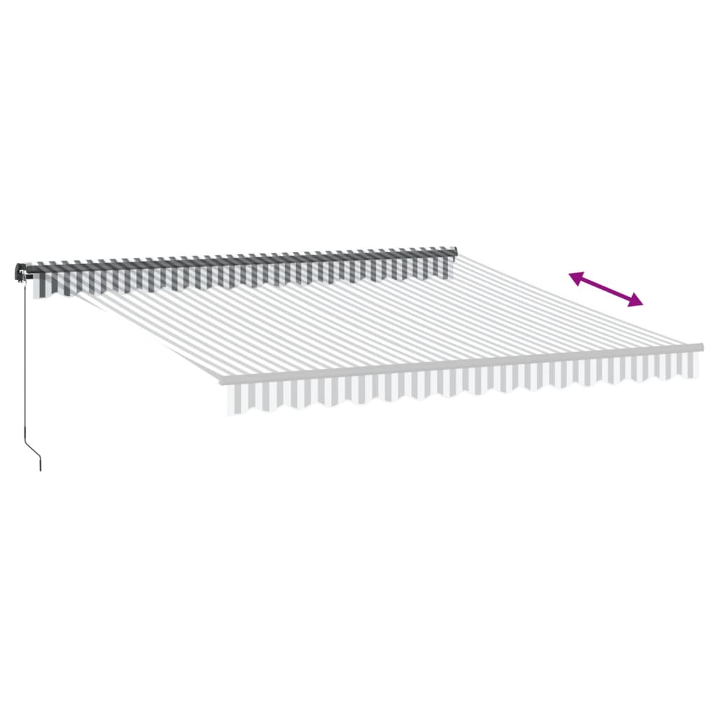 Copertină retractabilă manual cu LED, antracit/alb, 400x350 cm