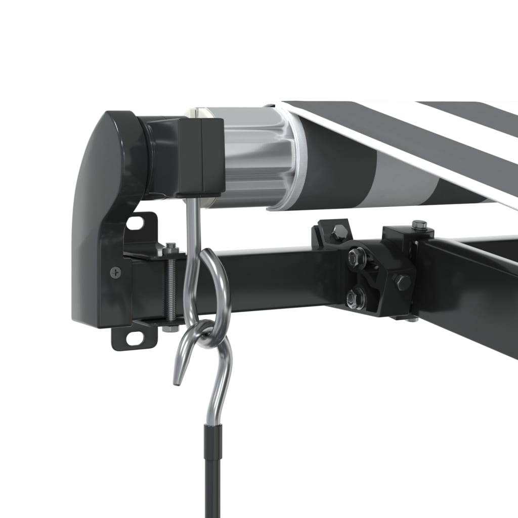 Copertină retractabilă manual cu LED, antracit/alb, 400x350 cm