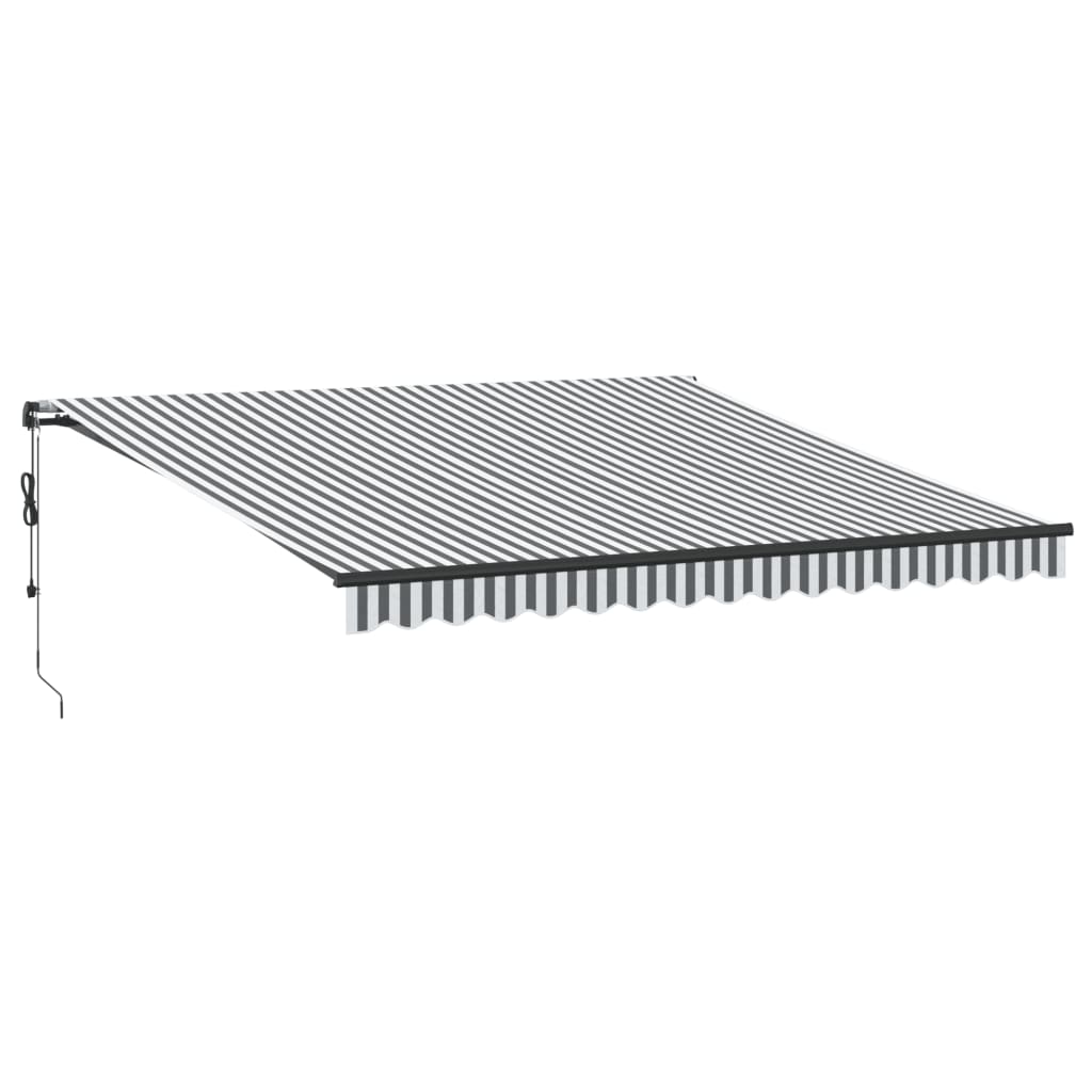Copertină retractabilă automat, antracit/alb, 400x350 cm