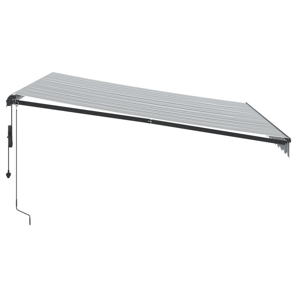 Copertină retractabilă automat, antracit/alb, 400x350 cm