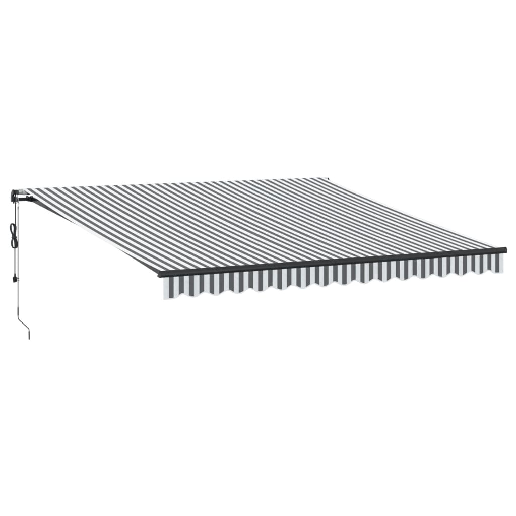 Copertină retractabilă automat LED-uri antracit/alb 400x350 cm