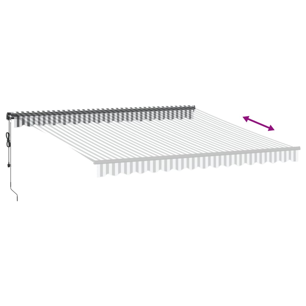 Copertină retractabilă automat LED-uri antracit/alb 400x350 cm