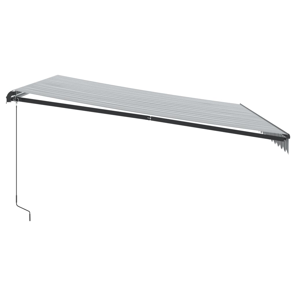 Copertină retractabilă manual, antracit/alb, 450x350 cm