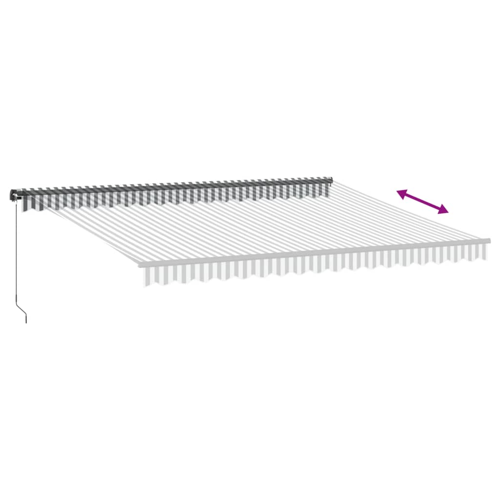 Copertină retractabilă manual, antracit/alb, 450x350 cm
