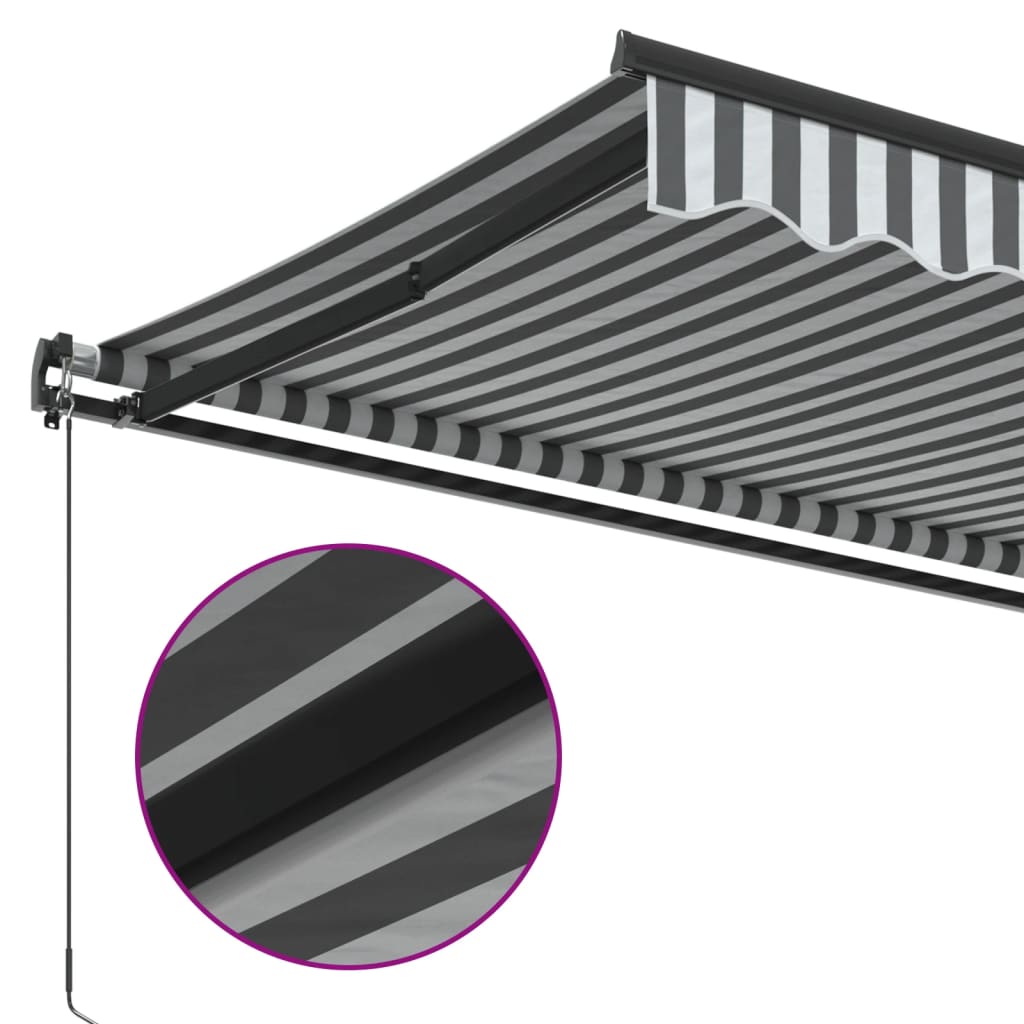 Copertină retractabilă manual, antracit/alb, 450x350 cm