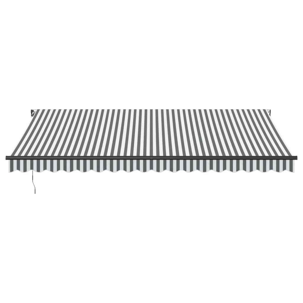 Copertină retractabilă manual cu LED-uri antracit/alb 450x350cm