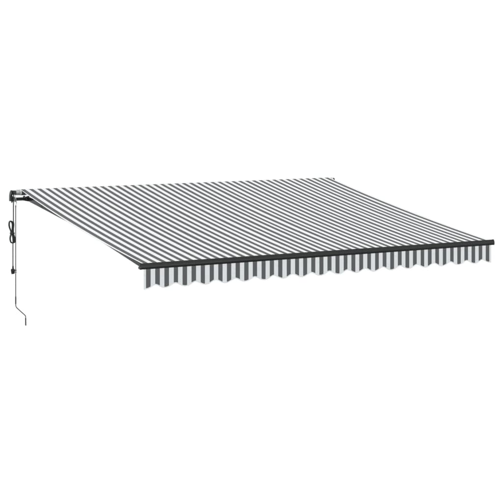 Copertină retractabilă automat, antracit/alb, 450x350 cm