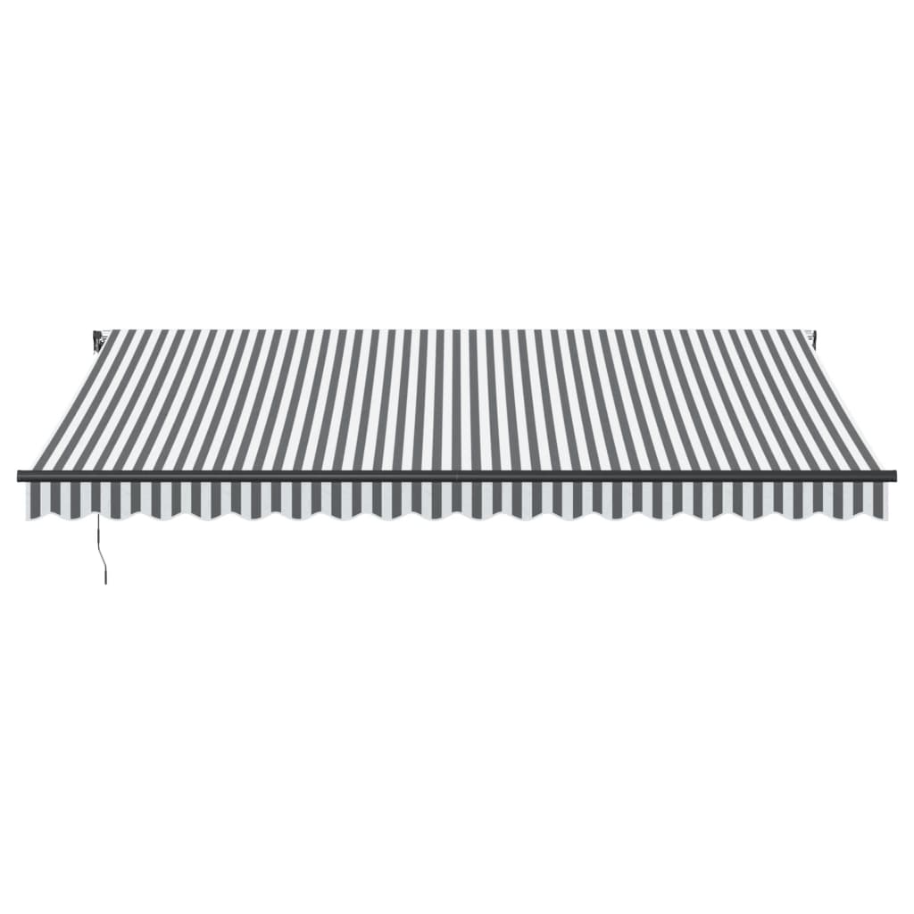 Copertină retractabilă automat, antracit/alb, 450x350 cm