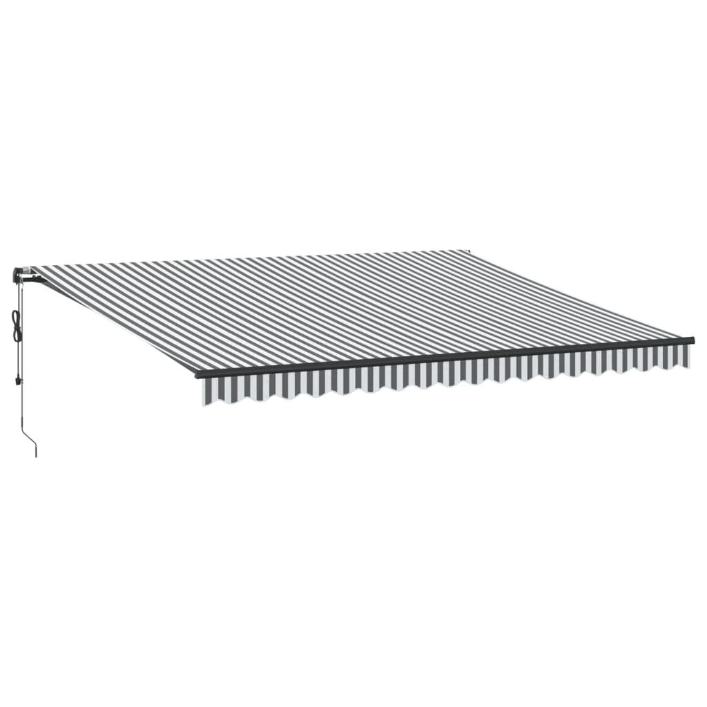 Copertină retractabilă automat LED-uri antracit/alb 450x350 cm