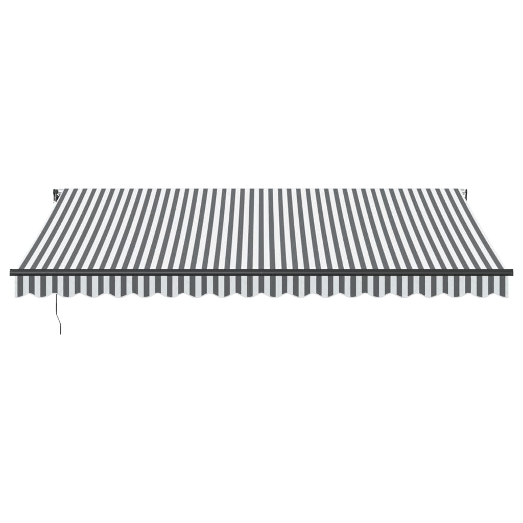 Copertină retractabilă automat LED-uri antracit/alb 450x350 cm
