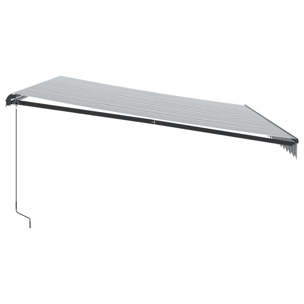 Copertină retractabilă manual, antracit/alb, 500x350 cm