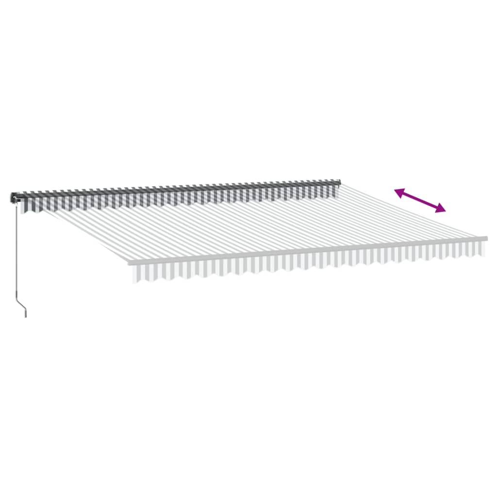 Copertină retractabilă manual, antracit/alb, 500x350 cm