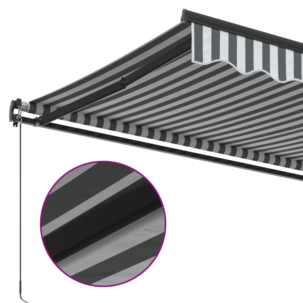 Copertină retractabilă manual, antracit/alb, 500x350 cm