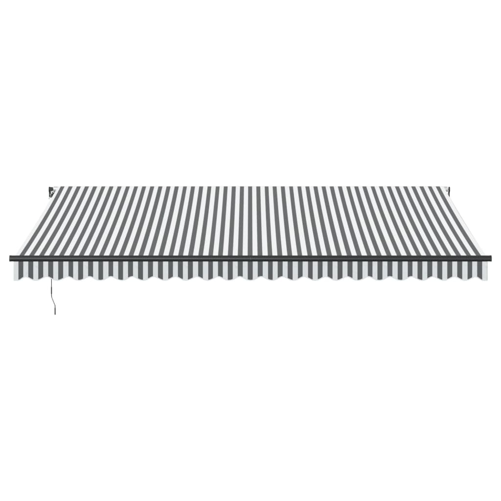 Copertină retractabilă manual cu LED-uri antracit/alb 500x350cm