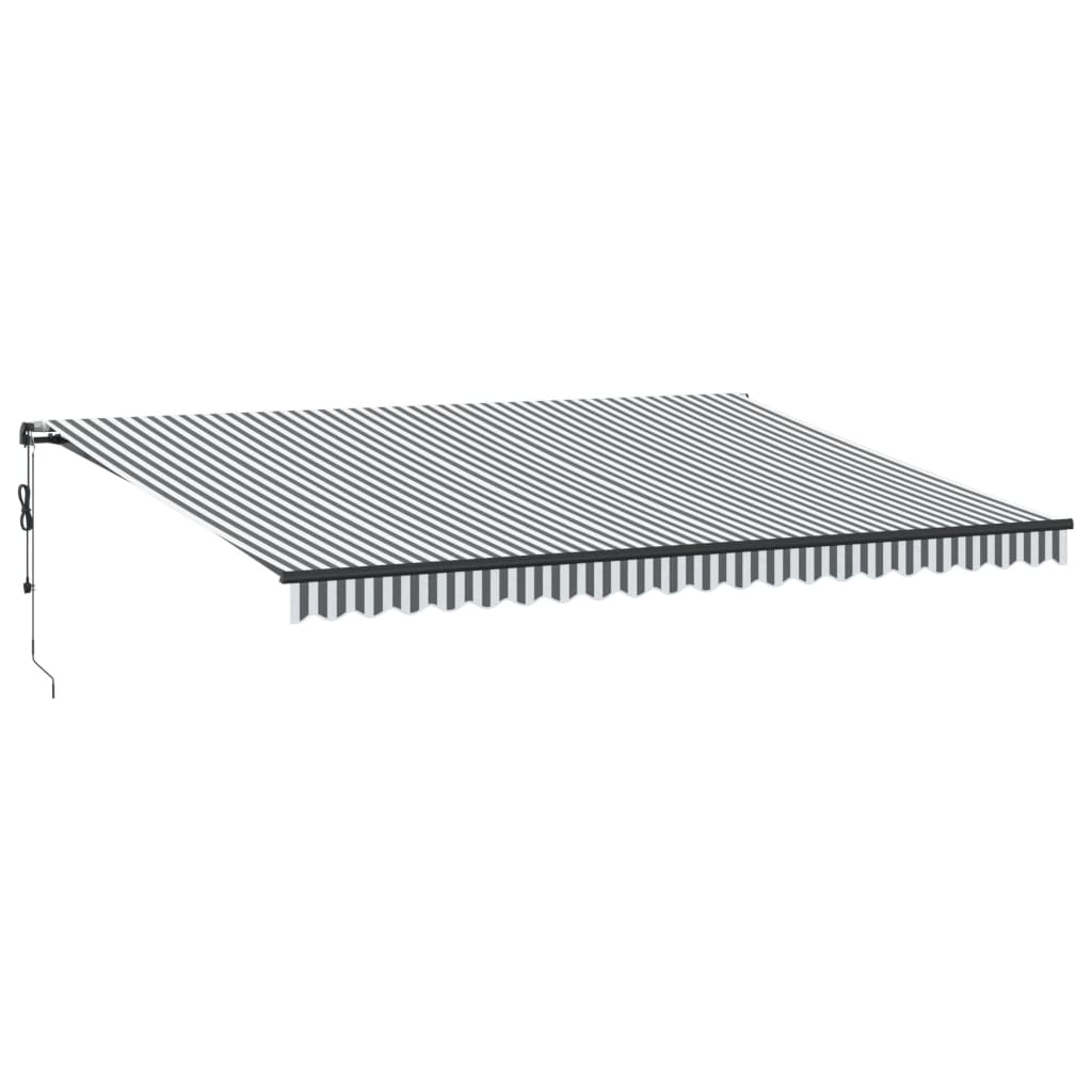 Copertină retractabilă automat, antracit/alb, 500x350 cm