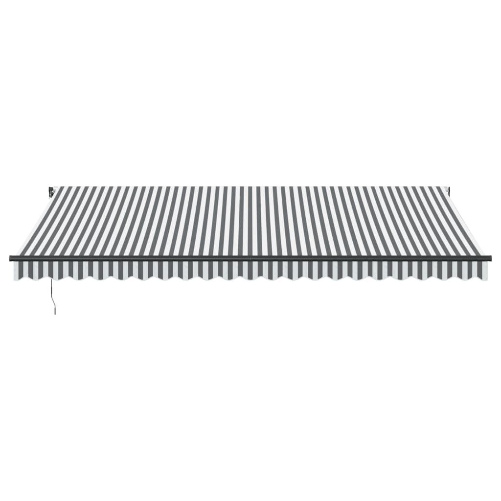 Copertină retractabilă automat, antracit/alb, 500x350 cm