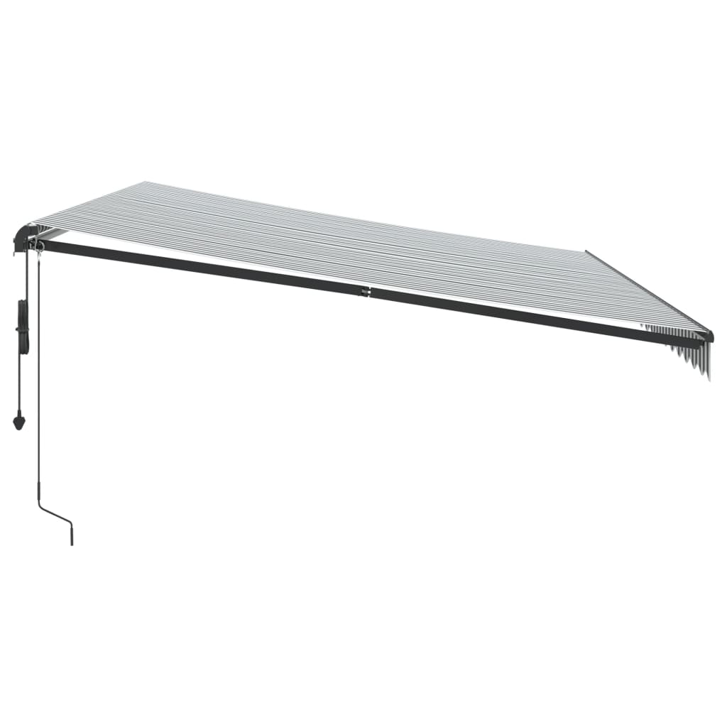 Copertină retractabilă automat, antracit/alb, 500x350 cm