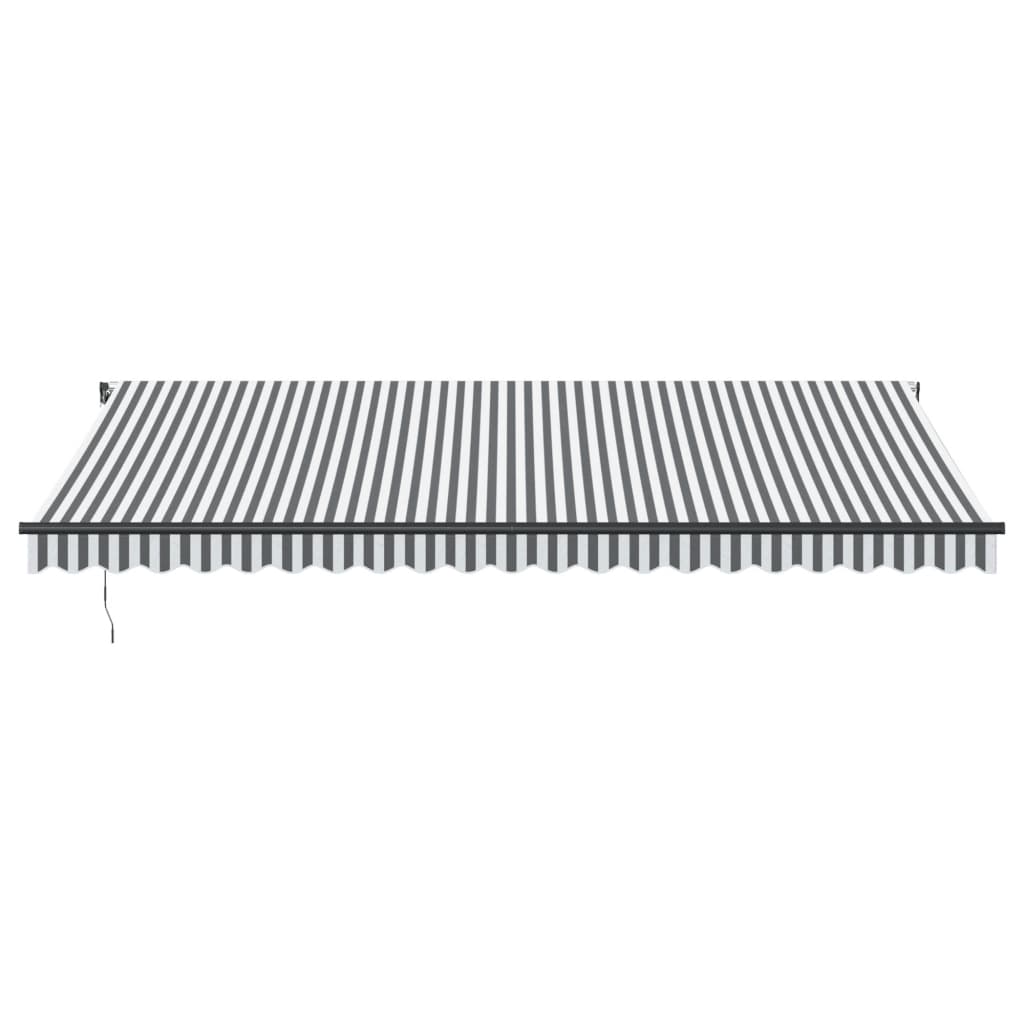 Copertină retractabilă automat LED-uri antracit/alb 500x350 cm