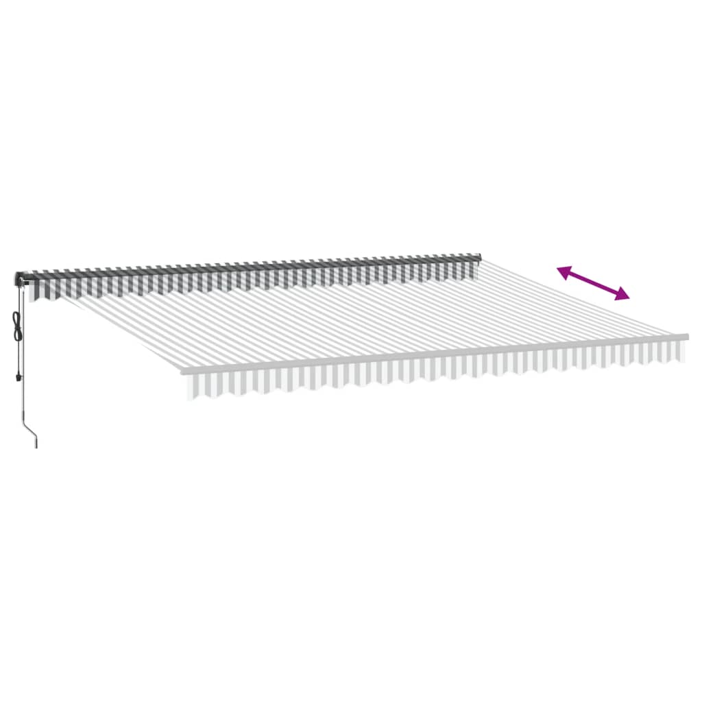 Copertină retractabilă automat LED-uri antracit/alb 500x350 cm