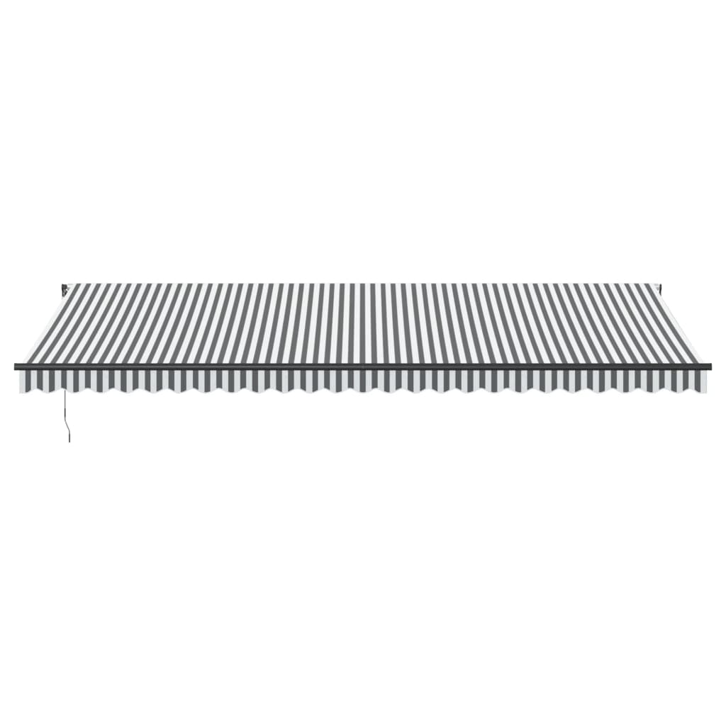 Copertină retractabilă manual, antracit/alb, 600x350 cm