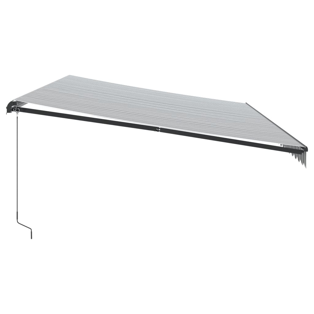 Copertină retractabilă manual, antracit/alb, 600x350 cm