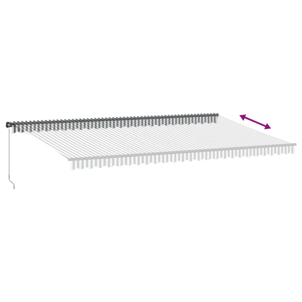 Copertină retractabilă manual, antracit/alb, 600x350 cm