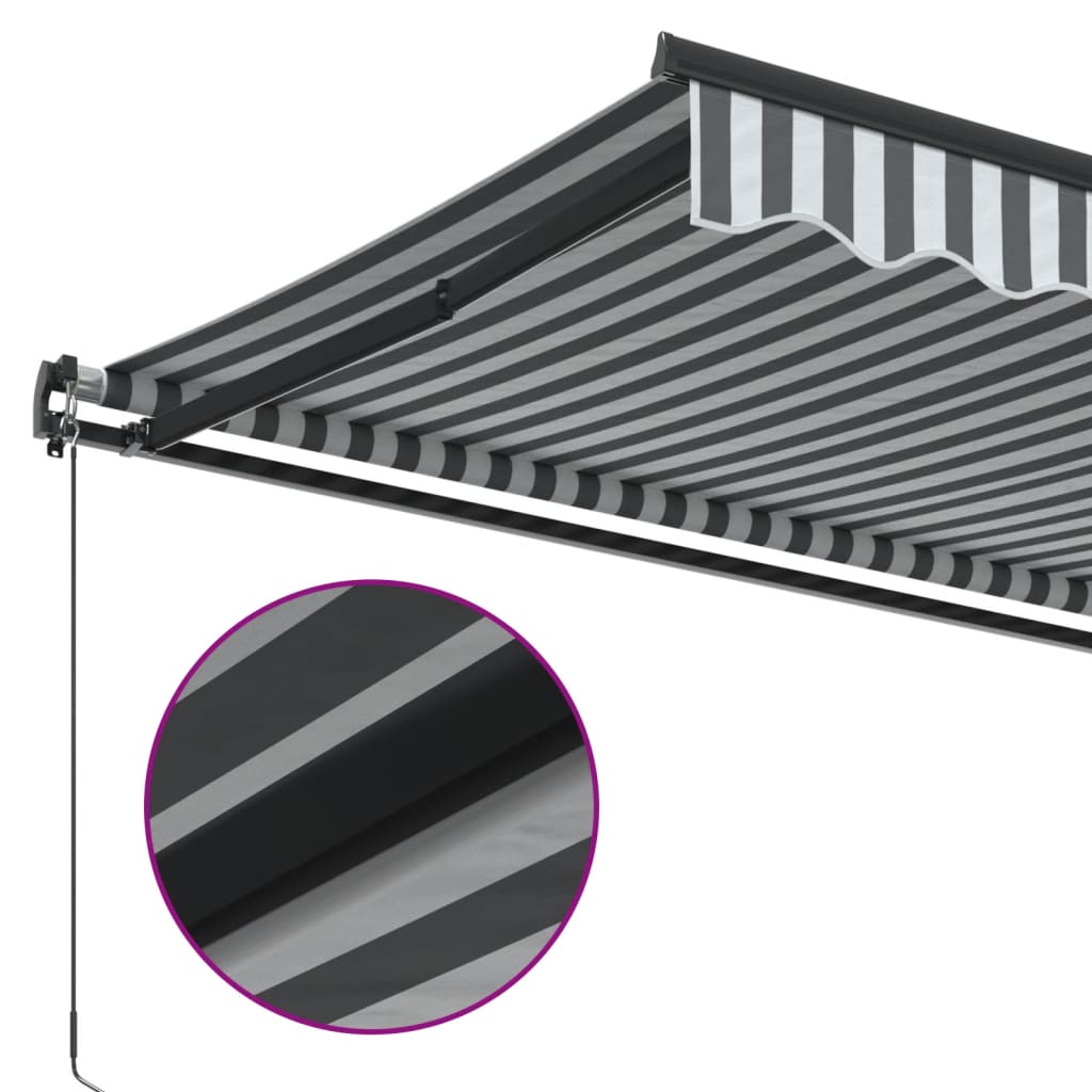 Copertină retractabilă manual, antracit/alb, 600x350 cm