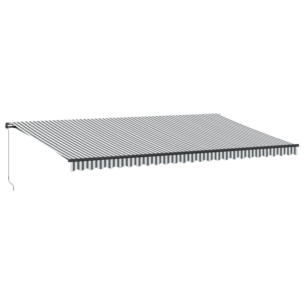 Copertină retractabilă manual cu LED-uri antracit/alb 600x350cm