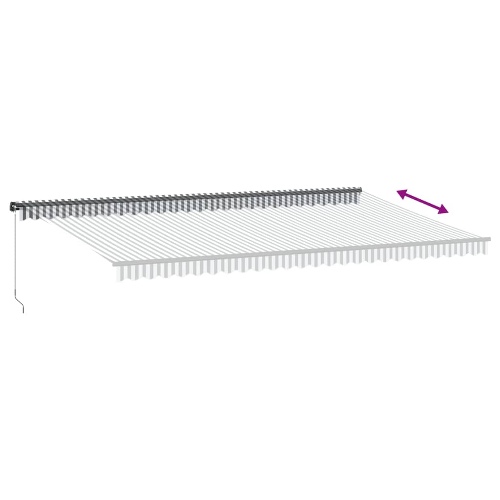 Copertină retractabilă manual cu LED-uri antracit/alb 600x350cm