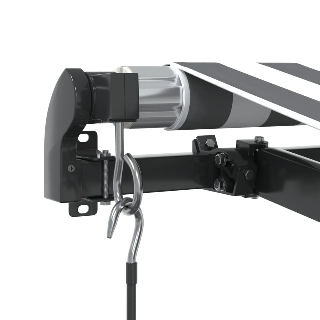 Copertină retractabilă manual cu LED-uri antracit/alb 600x350cm