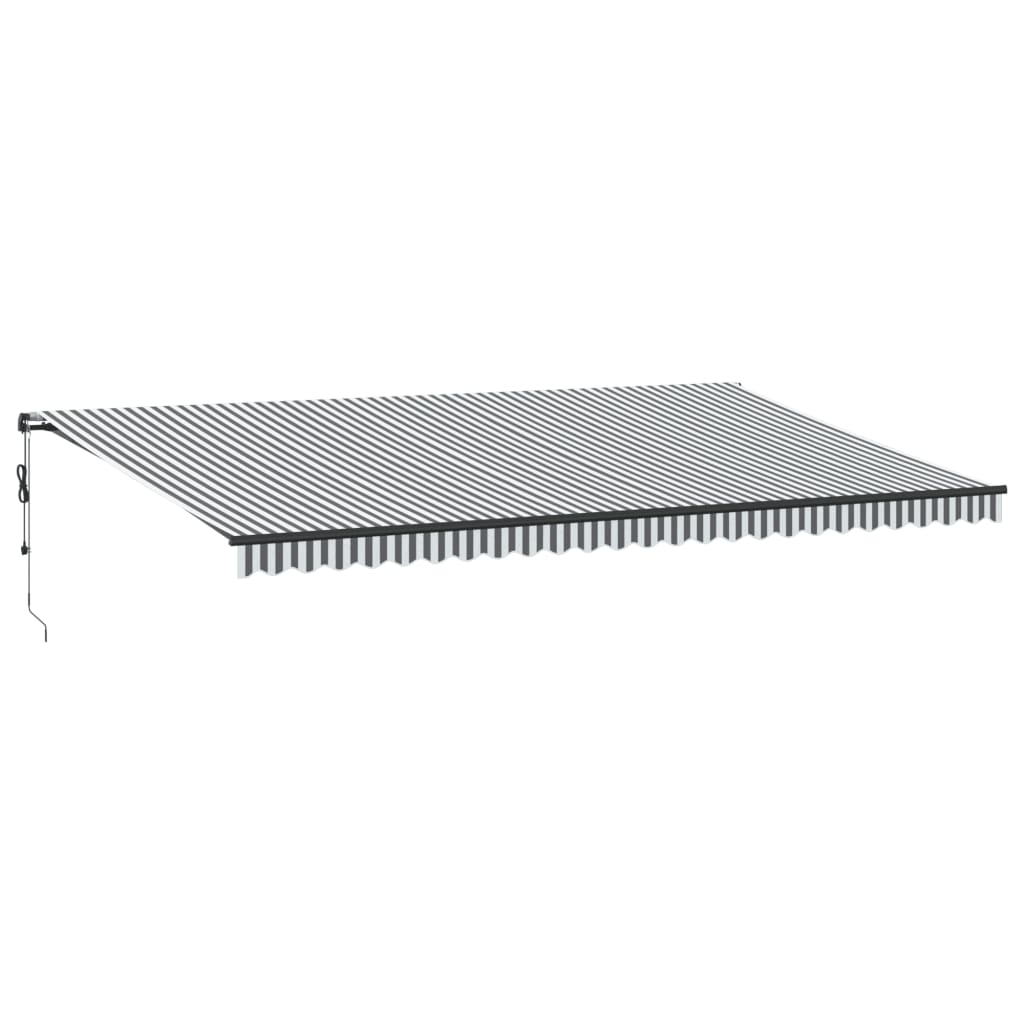 Copertină retractabilă automat, antracit/alb, 600x350 cm