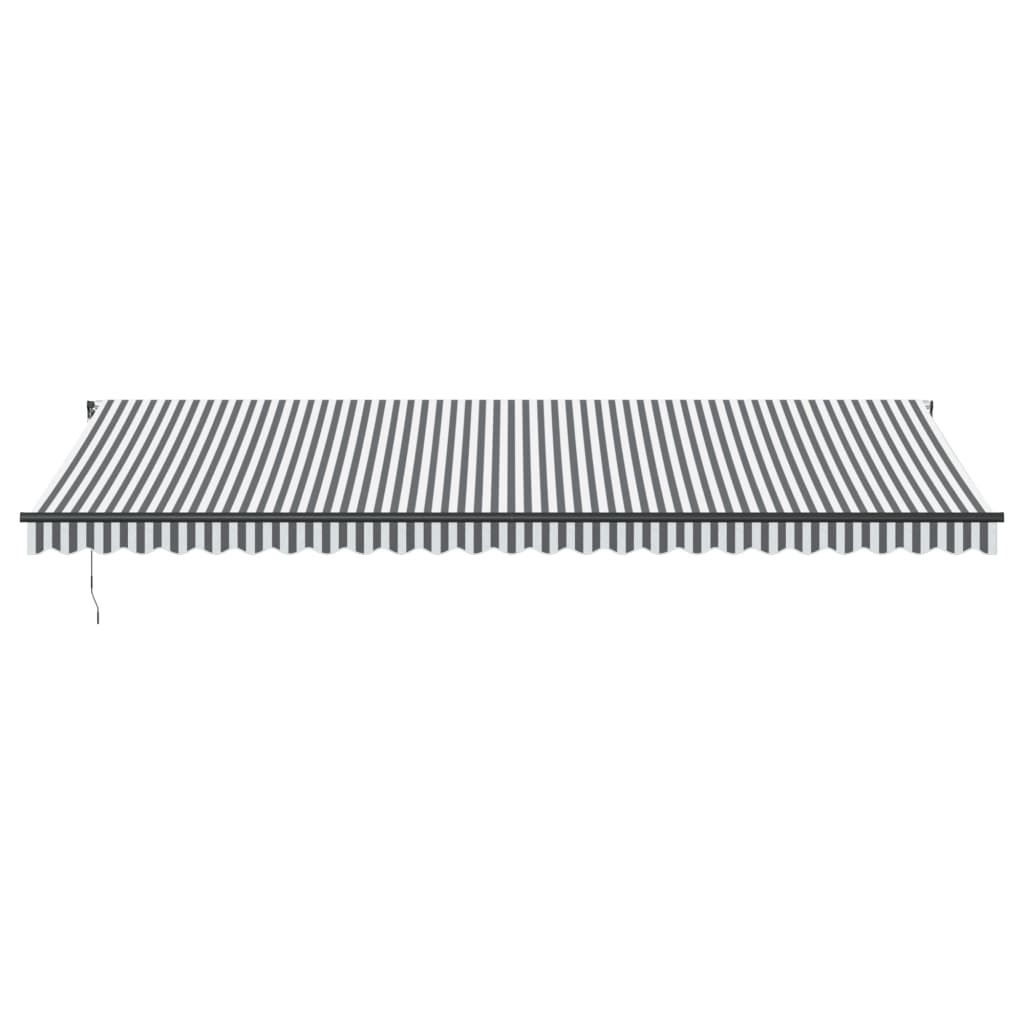 Copertină retractabilă automat, antracit/alb, 600x350 cm