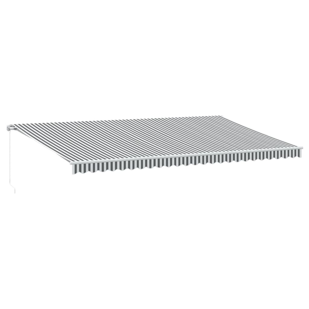 Copertină retractabilă manual, antracit/alb, 600x300 cm