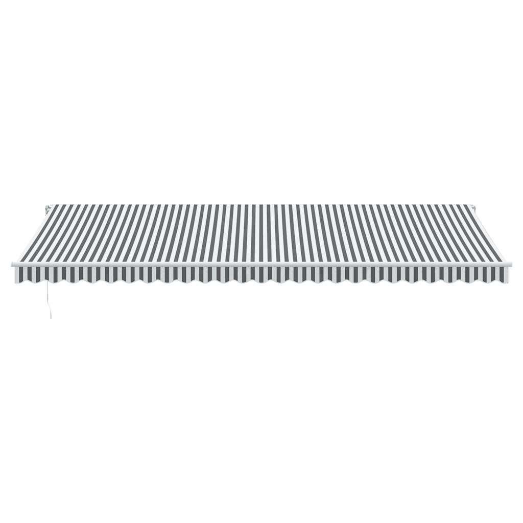 Copertină retractabilă manual, antracit/alb, 600x300 cm