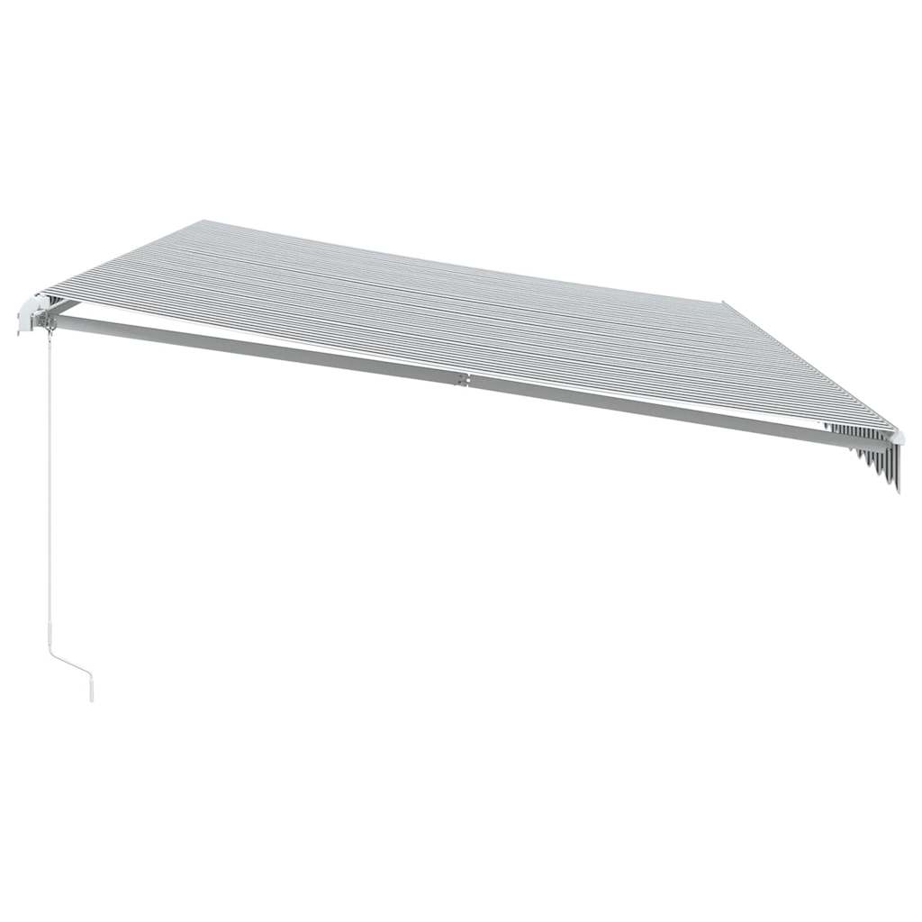 Copertină retractabilă manual, antracit/alb, 600x300 cm