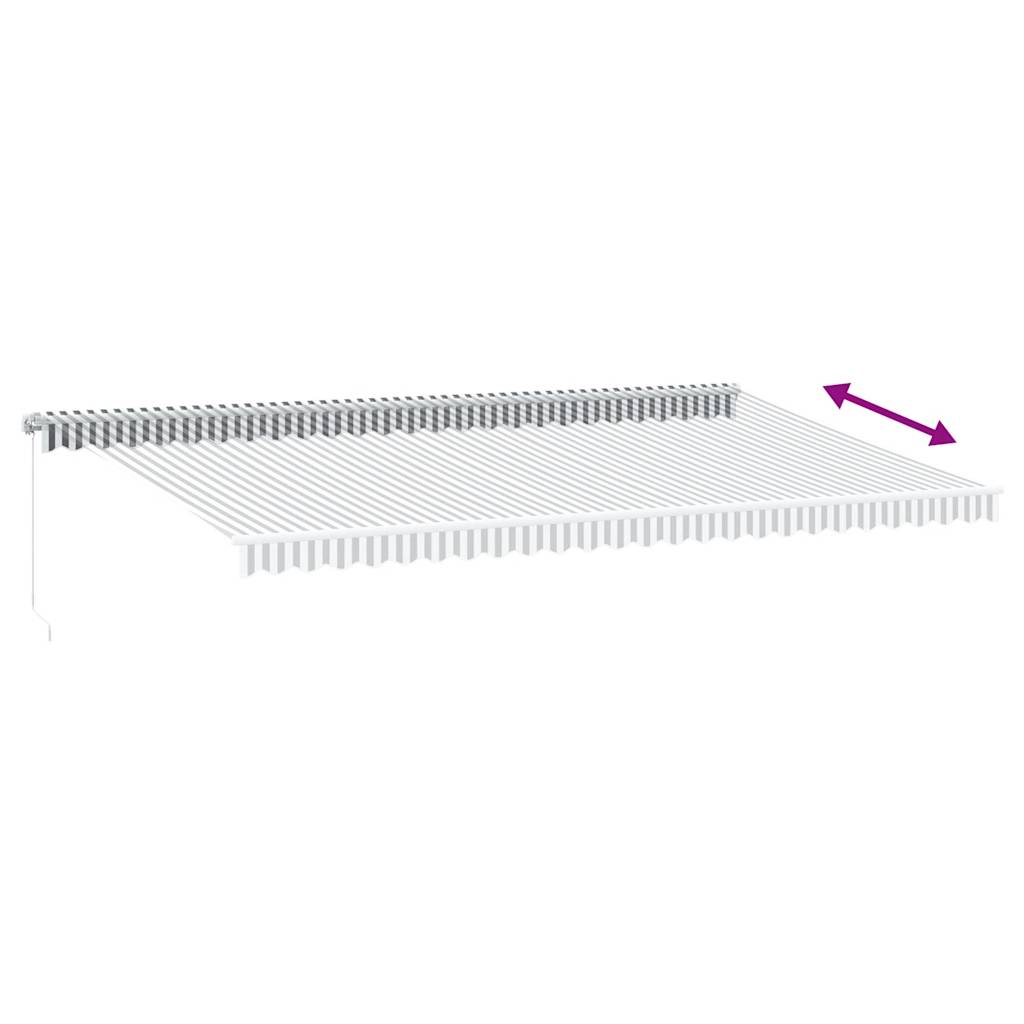 Copertină retractabilă manual, antracit/alb, 600x300 cm