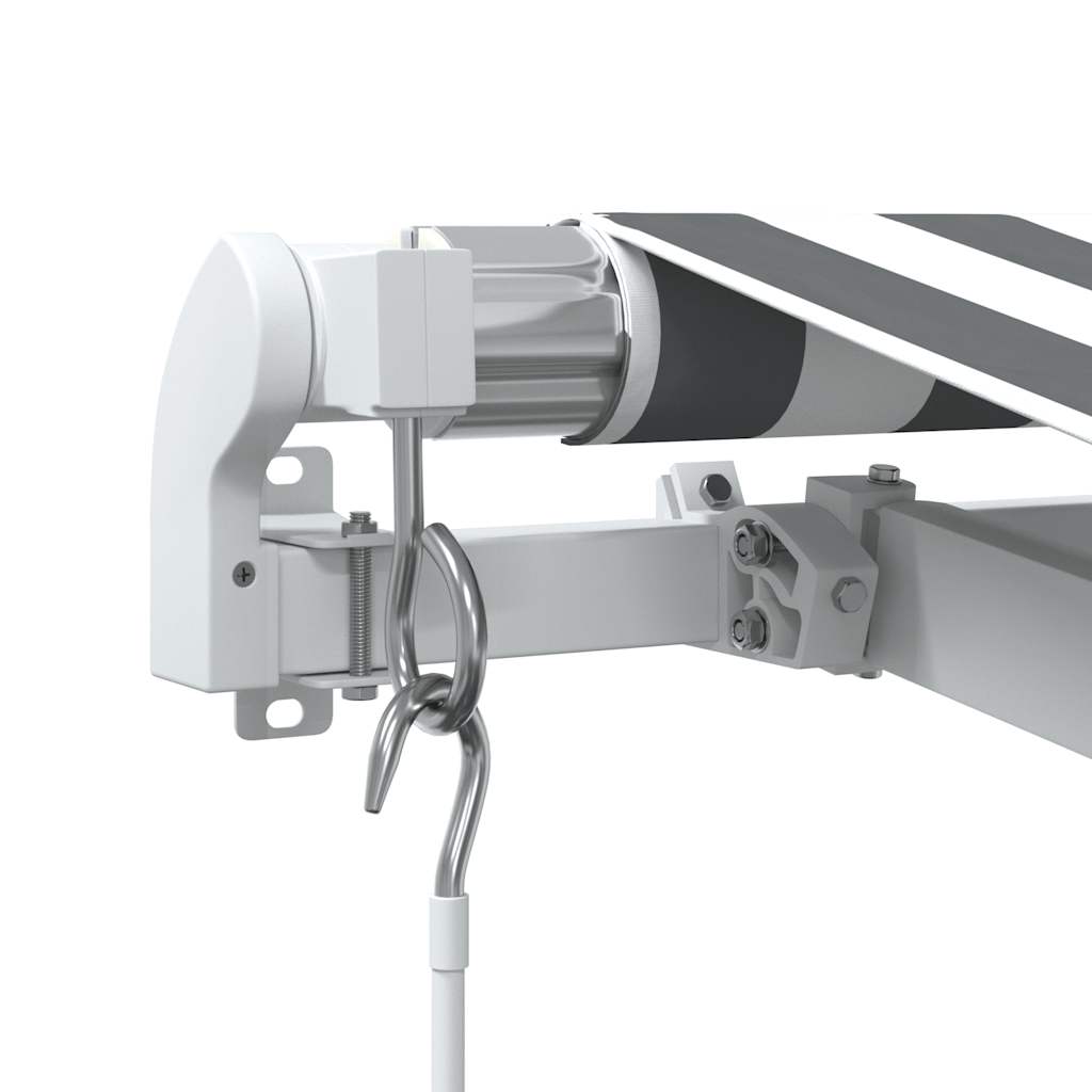 Copertină retractabilă manual, antracit/alb, 600x300 cm