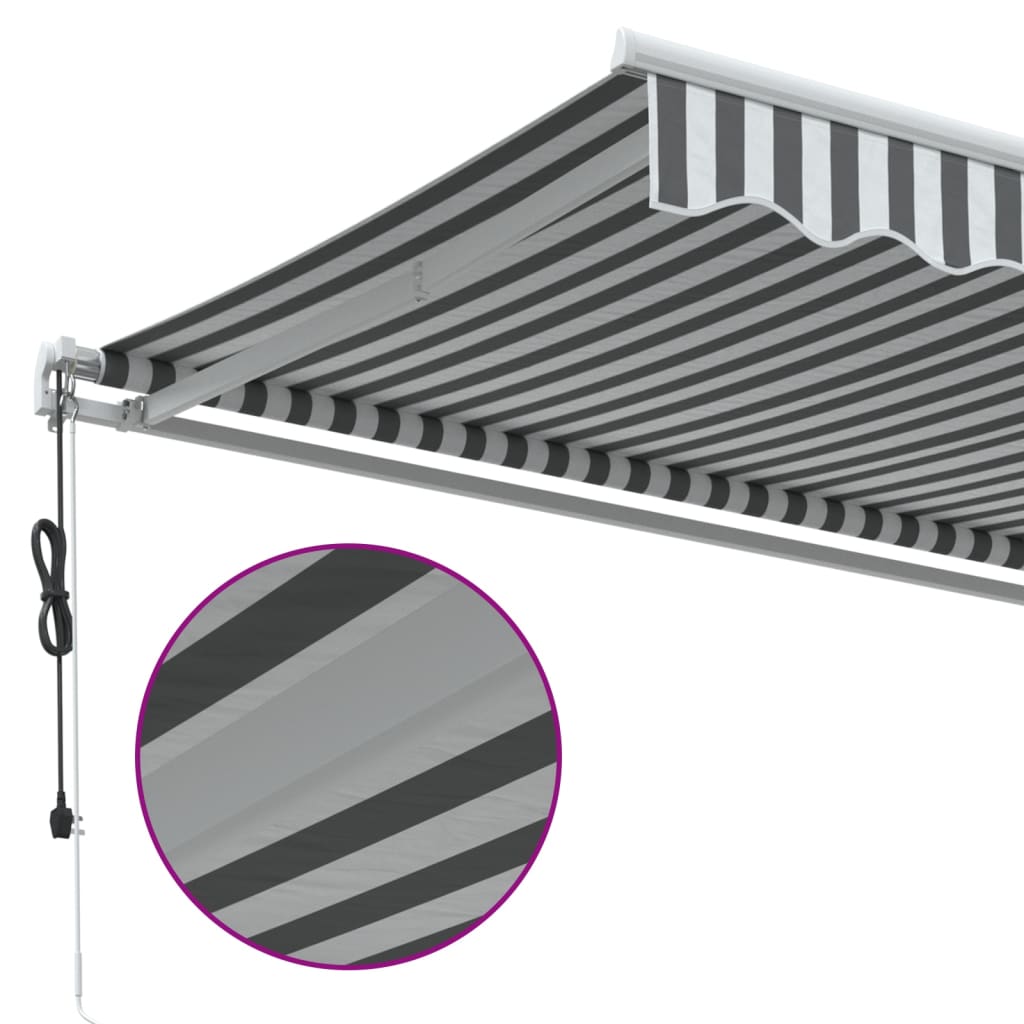 Copertină retractabilă automat, antracit/alb, 400x300 cm