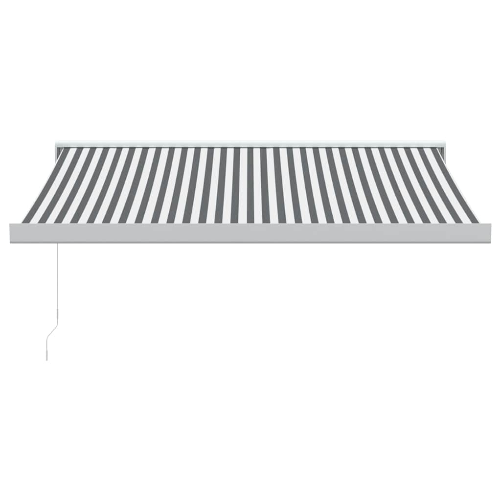 Copertină retractabilă antracit/alb, 3x2,5 m, textil/aluminiu