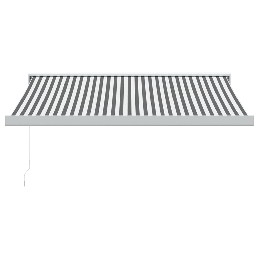 Copertină retractabilă antracit/alb, 3,5x2,5 m, textil/aluminiu