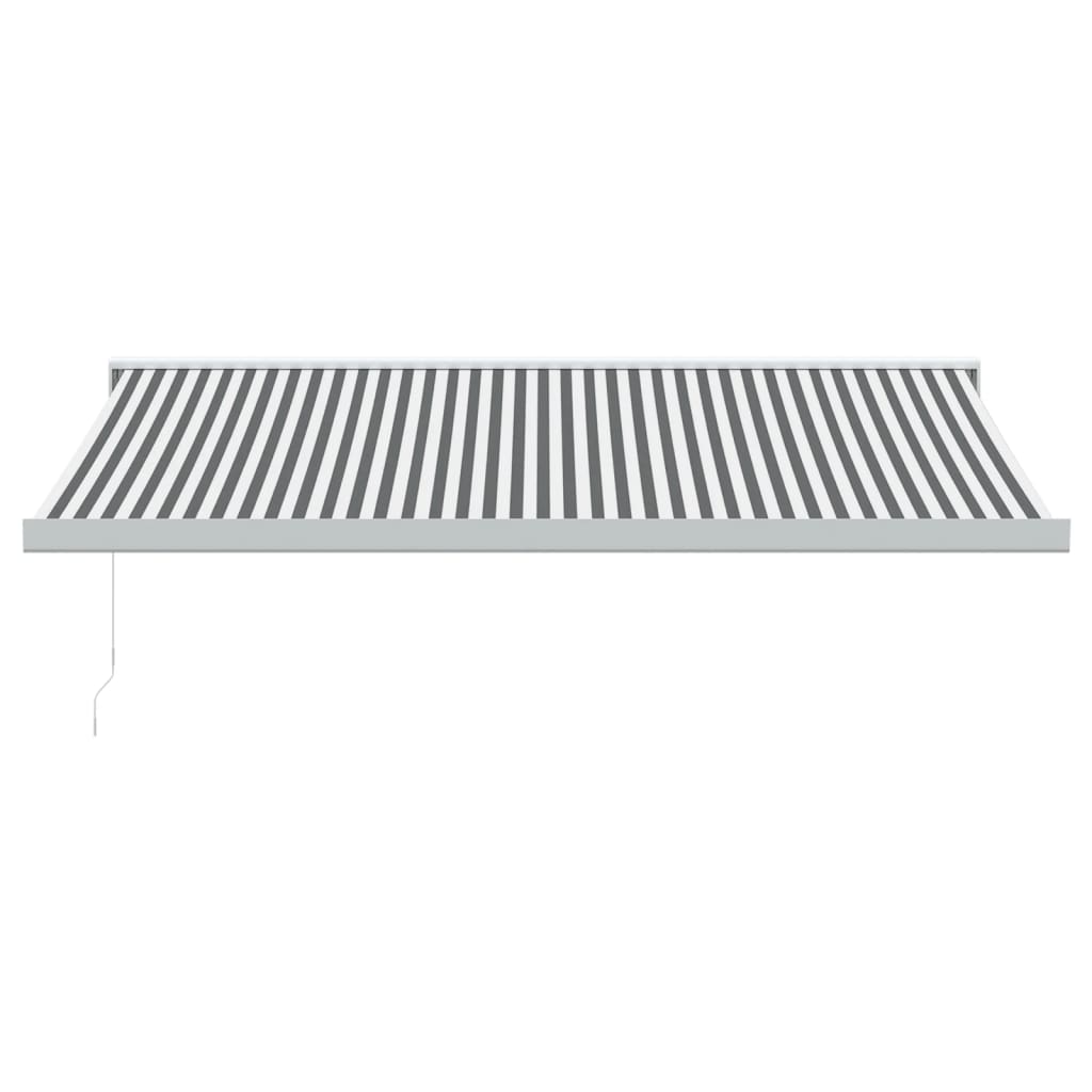 Copertină retractabilă antracit/alb, 4x3 m, textil/aluminiu