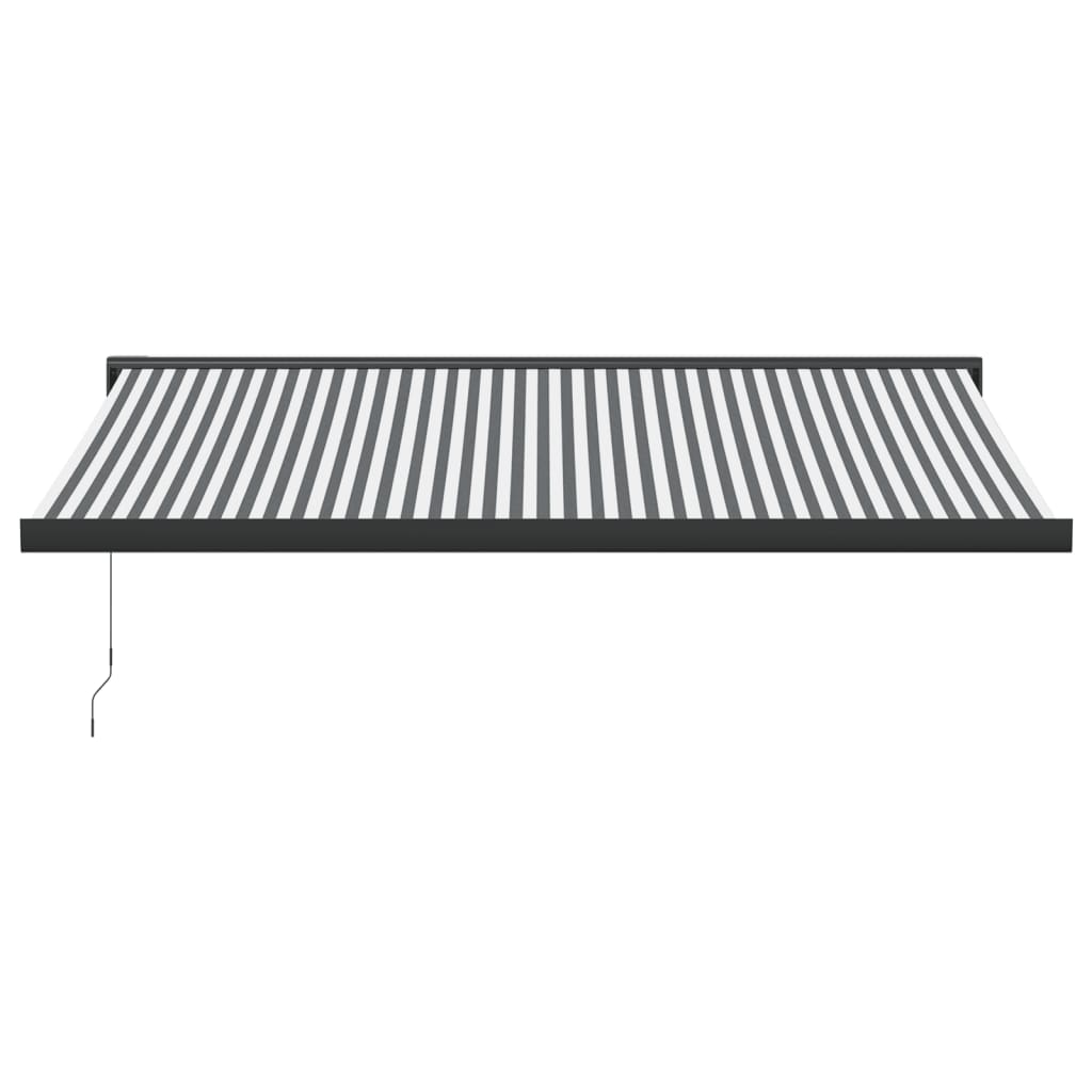 Copertină retractabilă antracit/alb, 4x3 m, textil/aluminiu