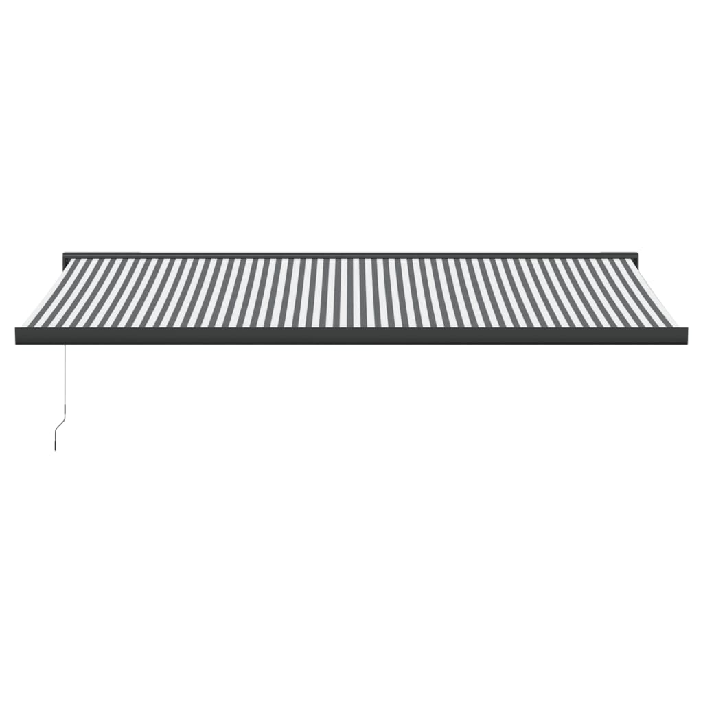 Copertină retractabilă antracit/alb, 5x3 m, textil/aluminiu