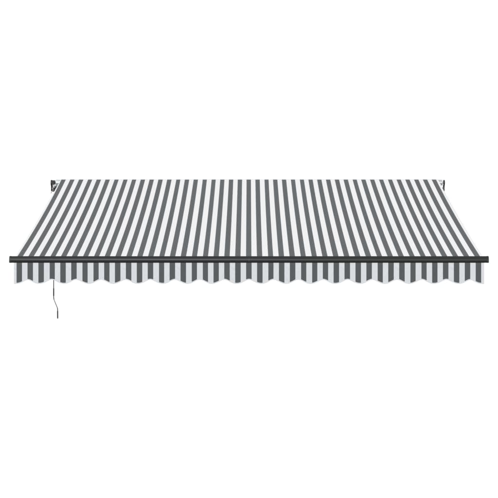 Copertină retractabilă manual cu LED, antracit/alb, 450x300 cm