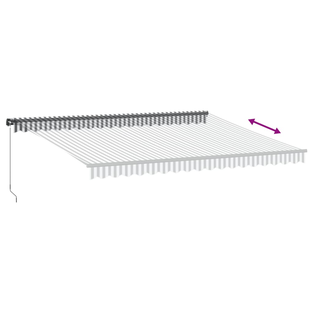 Copertină retractabilă manual cu LED, antracit/alb, 450x300 cm