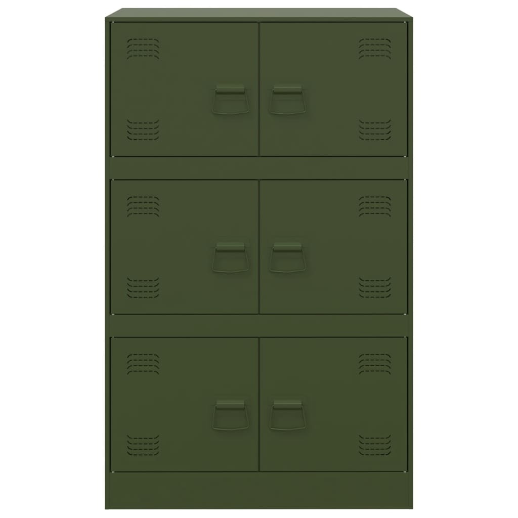 Comodă verde măslină 67x39x107 cm oțel