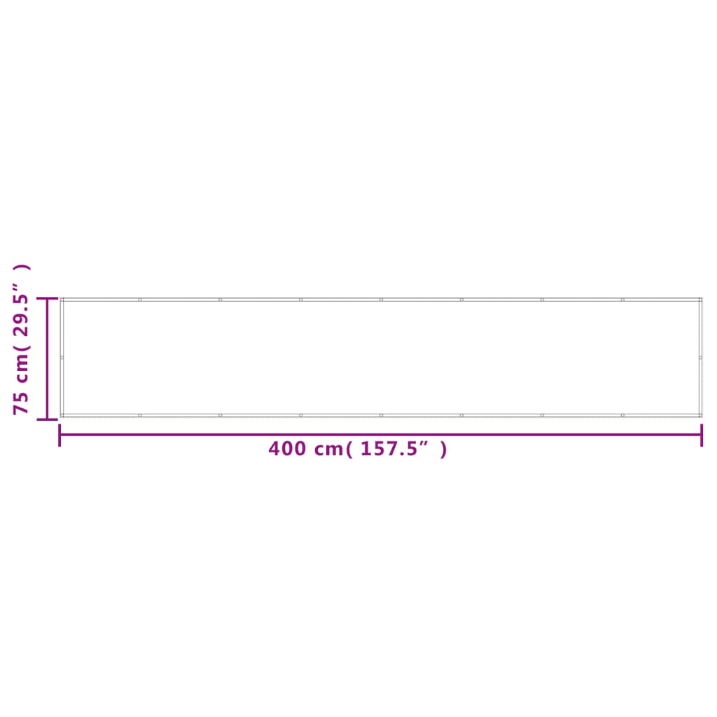 Paravan de balcon gri deschis 75x400 cm 100% poliester oxford