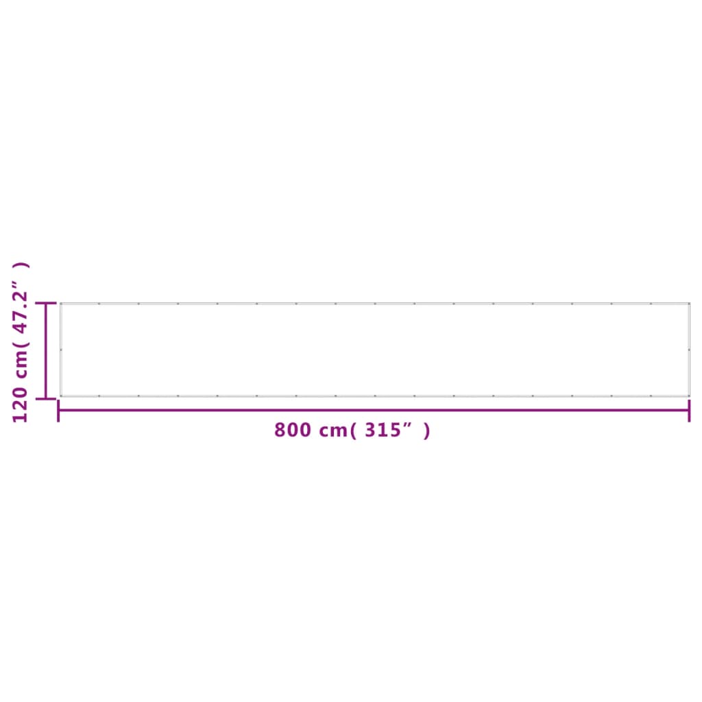 Paravan de balcon, nisipiu, 120x800 cm, 100% poliester oxford